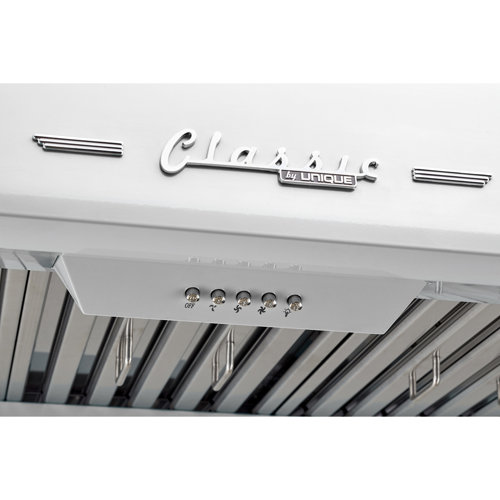Unique Classic Retro 30" 700 CFM Ducted Under Range Hood with Stainless Steel Baffles